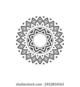 Circular pattern in form of mandala for Henna, Mehndi, tattoo, decoration. Decorative ornament