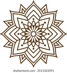 Circular pattern in form of mandala for Henna, Mehndi, tattoo, decoration. Simple Floral Ideas for Coloring book page design. Decorative frame ornament in ethnic oriental style