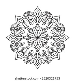Kreisförmiges Muster in Form eines Mandalas. Henna tatoo mandala. Mehndi-Stil. Dekoratives Muster im orientalischen Stil. Malbuch-Seite.
