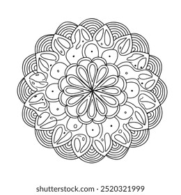 Circular pattern in the form of a mandala. Henna tatoo mandala. Mehndi style. Decorative pattern in oriental style. Coloring book page.