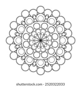 Circular pattern in the form of a mandala. Henna tatoo mandala. Mehndi style. Decorative pattern in oriental style. Coloring book page.