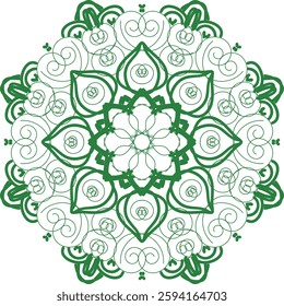 Circular pattern in the form of a mandala. Henna tatoo mandala. Mehndi style. Decorative pattern in oriental style. Coloring book page.