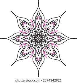 Circular pattern in the form of a mandala. Henna tatoo mandala. Mehndi style. Decorative pattern in oriental style. Coloring book page.