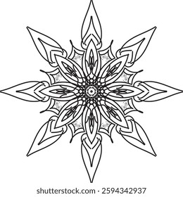 Circular pattern in the form of a mandala. Henna tatoo mandala. Mehndi style. Decorative pattern in oriental style. Coloring book page.