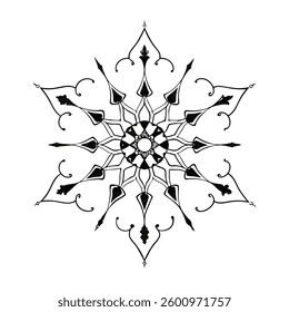 Circular pattern in the form of a mandala. Henna tatoo mandala. Mehndi style. Decorative pattern in oriental style. Coloring book page.
