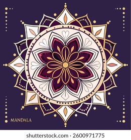 Circular pattern in the form of a mandala. Henna tatoo mandala. Mehndi style. Decorative pattern in oriental style. Coloring book page.
