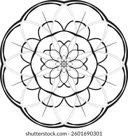 Circular pattern in the form of a mandala. Henna tatoo mandala. Mehndi style. Decorative pattern in oriental style. Coloring book page.