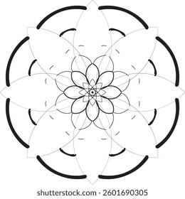 Circular pattern in the form of a mandala. Henna tatoo mandala. Mehndi style. Decorative pattern in oriental style. Coloring book page.