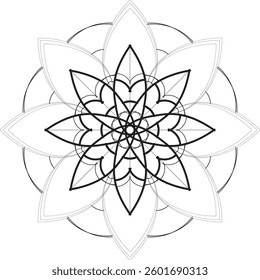 Circular pattern in the form of a mandala. Henna tatoo mandala. Mehndi style. Decorative pattern in oriental style. Coloring book page.
