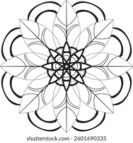Circular pattern in the form of a mandala. Henna tatoo mandala. Mehndi style. Decorative pattern in oriental style. Coloring book page.