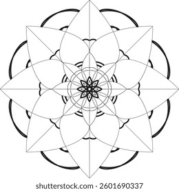 Circular pattern in the form of a mandala. Henna tatoo mandala. Mehndi style. Decorative pattern in oriental style. Coloring book page.