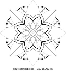 Circular pattern in the form of a mandala. Henna tatoo mandala. Mehndi style. Decorative pattern in oriental style. Coloring book page.