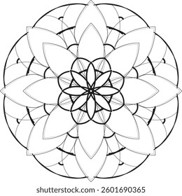 Circular pattern in the form of a mandala. Henna tatoo mandala. Mehndi style. Decorative pattern in oriental style. Coloring book page.