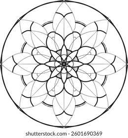 Circular pattern in the form of a mandala. Henna tatoo mandala. Mehndi style. Decorative pattern in oriental style. Coloring book page.