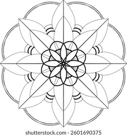 Circular pattern in the form of a mandala. Henna tatoo mandala. Mehndi style. Decorative pattern in oriental style. Coloring book page.