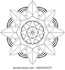 Circular pattern in the form of a mandala. Henna tatoo mandala. Mehndi style. Decorative pattern in oriental style. Coloring book page.