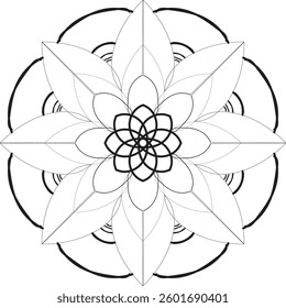 Circular pattern in the form of a mandala. Henna tatoo mandala. Mehndi style. Decorative pattern in oriental style. Coloring book page.