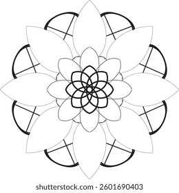 Circular pattern in the form of a mandala. Henna tatoo mandala. Mehndi style. Decorative pattern in oriental style. Coloring book page.