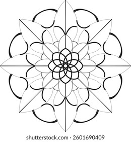 Circular pattern in the form of a mandala. Henna tatoo mandala. Mehndi style. Decorative pattern in oriental style. Coloring book page.