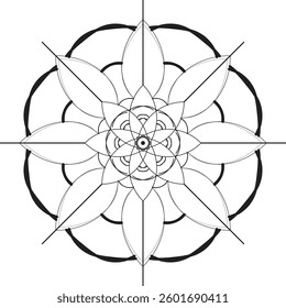 Circular pattern in the form of a mandala. Henna tatoo mandala. Mehndi style. Decorative pattern in oriental style. Coloring book page.
