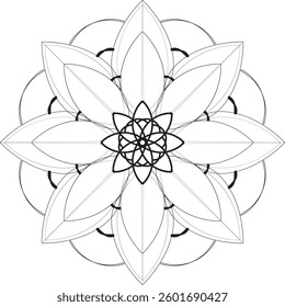 Circular pattern in the form of a mandala. Henna tatoo mandala. Mehndi style. Decorative pattern in oriental style. Coloring book page.