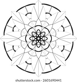Circular pattern in the form of a mandala. Henna tatoo mandala. Mehndi style. Decorative pattern in oriental style. Coloring book page.