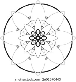Circular pattern in the form of a mandala. Henna tatoo mandala. Mehndi style. Decorative pattern in oriental style. Coloring book page.