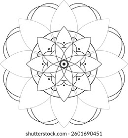 Circular pattern in the form of a mandala. Henna tatoo mandala. Mehndi style. Decorative pattern in oriental style. Coloring book page.