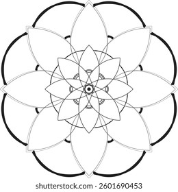 Circular pattern in the form of a mandala. Henna tatoo mandala. Mehndi style. Decorative pattern in oriental style. Coloring book page.