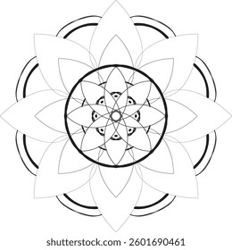 Circular pattern in the form of a mandala. Henna tatoo mandala. Mehndi style. Decorative pattern in oriental style. Coloring book page.