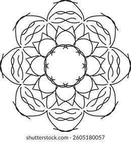Circular pattern in the form of a mandala. Henna tatoo mandala. Mehndi style. Decorative pattern in oriental style. Coloring book page.
