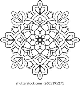Circular pattern in the form of a mandala. Henna tatoo mandala. Mehndi style. Decorative pattern in oriental style. Coloring book page.