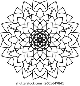 Circular pattern in the form of a mandala. Henna tatoo mandala. Mehndi style. Decorative pattern in oriental style. Coloring book page.