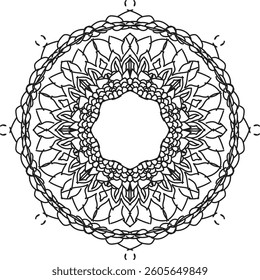 Circular pattern in the form of a mandala. Henna tatoo mandala. Mehndi style. Decorative pattern in oriental style. Coloring book page.