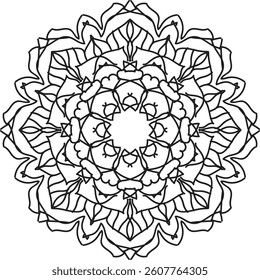 Circular pattern in the form of a mandala. Henna tatoo mandala. Mehndi style. Decorative pattern in oriental style. Coloring book page.