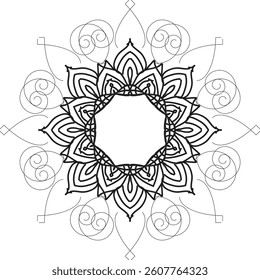 Circular pattern in the form of a mandala. Henna tatoo mandala. Mehndi style. Decorative pattern in oriental style. Coloring book page.