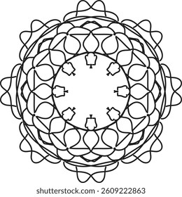 Circular pattern in the form of a mandala. Henna tatoo mandala. Mehndi style. Decorative pattern in oriental style. Coloring book page.
