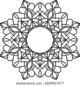 Circular pattern in the form of a mandala. Henna tatoo mandala. Mehndi style. Decorative pattern in oriental style. Coloring book page.
