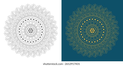 Circular pattern in the form of a mandala. Henna tatoo mandala. Mehndi style. Decorative pattern in oriental style. Coloring book page.