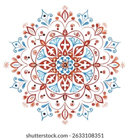 Circular pattern in the form of a mandala. Henna tatoo mandala. Mehndi style. Decorative pattern in oriental style. Coloring book page.
