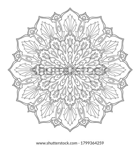 Circular pattern in form of mandala for Henna, india ornament, round tattoo, decoration. Decorative ornament in ethnic oriental style. Coloring book page vector.