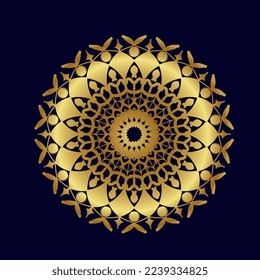 Circular pattern in form of mandala with lotus flower for Henna