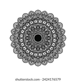 Circular pattern in form of mandala with lotus for Henna, Mehndi, tattoo, decoration. Decorative ornament in ethnic oriental style. Coloring book page.
Mandala Design a is the Art 