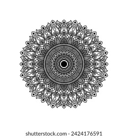Circular pattern in form of mandala with lotus for Henna, Mehndi, tattoo, decoration. Decorative ornament in ethnic oriental style. Coloring book page.
Mandala Design a is the Art 