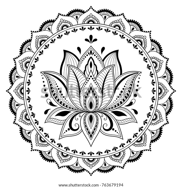 Download Circular Pattern Form Mandala Lotus Henna Stock Vector ...