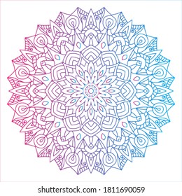 Circular pattern in form of mandala for Mehndi, tattoo, decoration. Beautiful relaxation  ornament. 