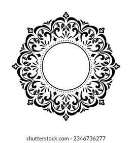 Circular pattern in form of mandala, Mehndi, tattoo, decoration. Decorative ornament in ethnic oriental style. Coloring book page.