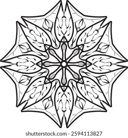 Circular pattern in the form of a mandala. Mehndi style. Decorative pattern in oriental style. Tatoo mandala
