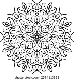 Circular pattern in the form of a mandala. Mehndi style. Decorative pattern in oriental style. Tatoo mandala