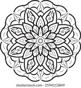 Circular pattern in the form of a mandala. Mehndi style. Decorative pattern in oriental style. Tatoo mandala